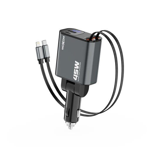 Auto Punjac Moxom MX-VC53 USB & Type C Output + Type C & Lightning Cable Output 45W Crni