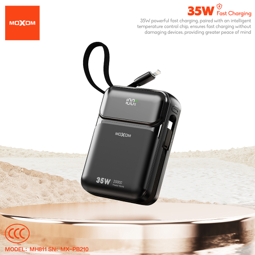 Power Bank Moxom MX-PB210 Super Fast Charge 35W 20000MAH Crni