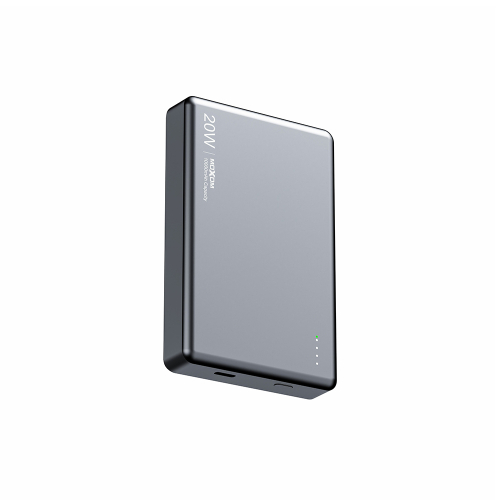 Power Bank Magsafe Moxom Ultra Thin MX-PB213 PD20W + Wireless 15W 10000MAH Sivi