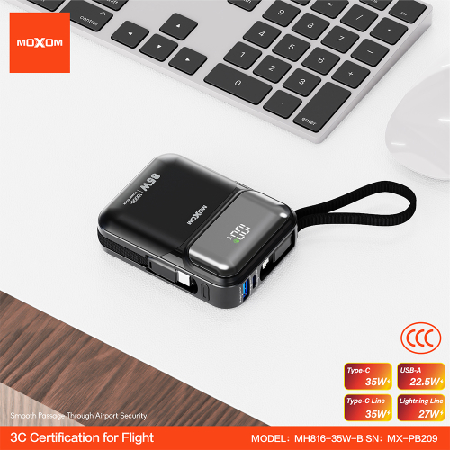 Power Bank Moxom Mini Turbo MX-PB209 35W Fast Charging 10000MAH Crni