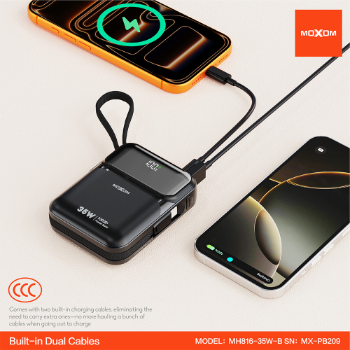 Power Bank Moxom Mini Turbo MX-PB209 35W Fast Charging 10000MAH Crni