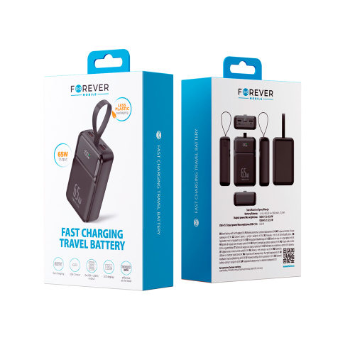 Power Bank Forever TB-400 Pd+Qc Usb-A/Type C 65W 20000MAH Crni
