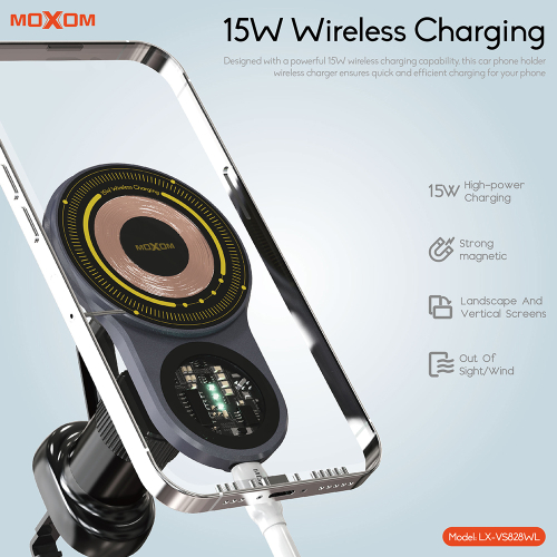 Drzac za Mobilni Telefon Moxom MX-VS828 Wireless 15W Crni