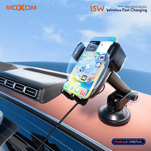 Drzac za Mobilni Telefon Moxom MX-VS827 WL Wireless 15W Crni