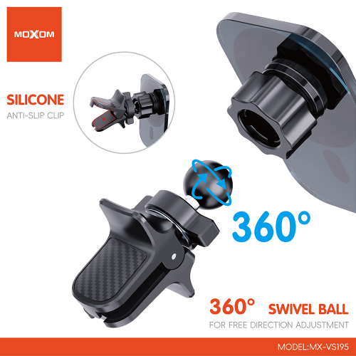 Drzac za Mobilni Telefon Moxom MX-VS195 Ventilacija Crni