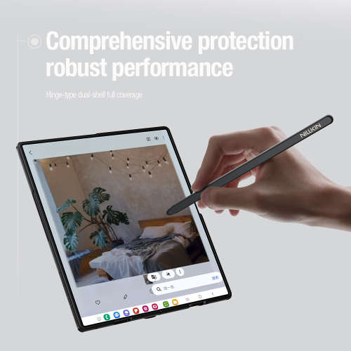 Futrola Nillkin Frosted Shield Fold Magnetic za Samsung F976B Galaxy Z Fold 8 Ultra 5G (With S Pen) Providno Crna