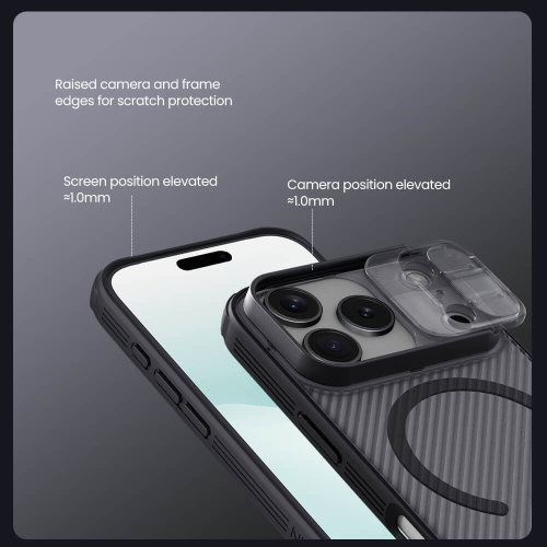 Futrola Nillkin Cam Shield Pro Magnetic za iPhone 17 Pro / 18 Pro (6.3) Providno Crna