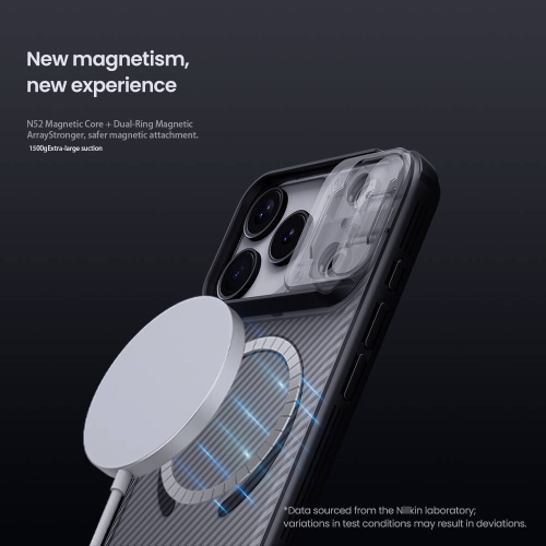 Futrola Nillkin Cam Shield Pro Magnetic za iPhone 17 Pro MAX/18 Pro Max (6.9) Providno Crna