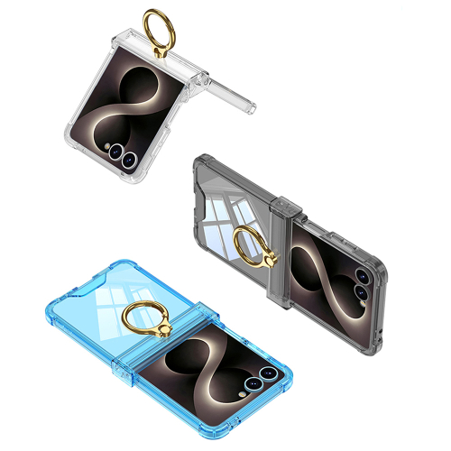 Futrola Ring Lines II za Samsung F776B Galaxy Z Flip 8 5G Plava (Gkk Case)