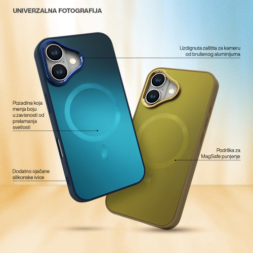 Futrola Color Metal Magsafe za iPhone 17 Pro (6.3)/IPHONE 18 Pro (6.3) Svetlo Plava (Big Camera)