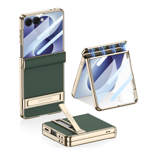 Futrola Luxury Leather Case With Kickstand za Samsung F776B Galaxy Z Flip 8 5G Zelena (Gkk Case)