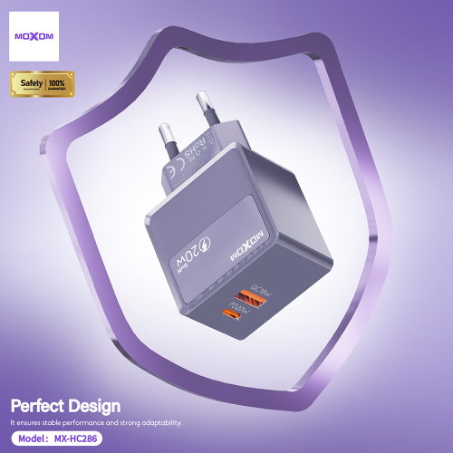 Kuciste Punjaca Moxom MX-HC286 Type C + USB 20W Sivi