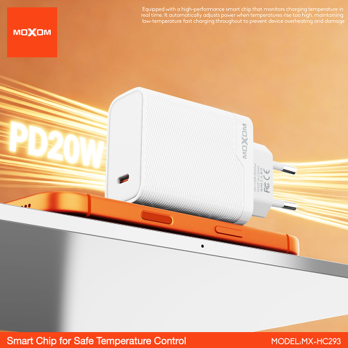 Kucni Punjac Moxom MX-HC293 20W Type-C na Type-C Beli