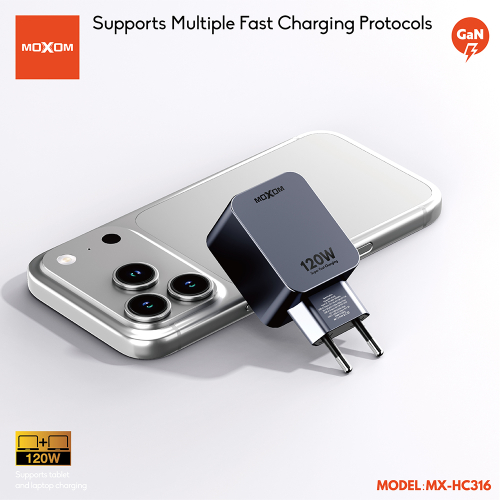 Kucni Punjac Moxom MX-HC316 Turbo 120W Avs + Type C Type C Kabal Crni