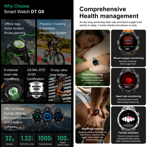 Smart Watch DT G9 Sivi (Silikonska Narukvica)