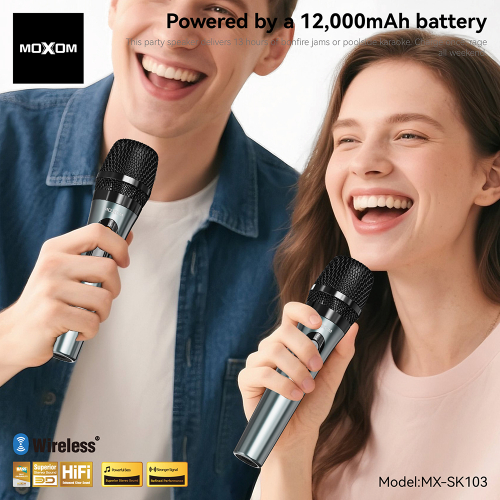 Zvucnik Bluetooth Moxom 150W MX-SK103 sa Dva Mikrofona Crni