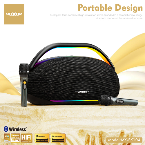Zvucnik Bluetooth Moxom 400W MX-SK104 sa Dva Mikrofona Crni