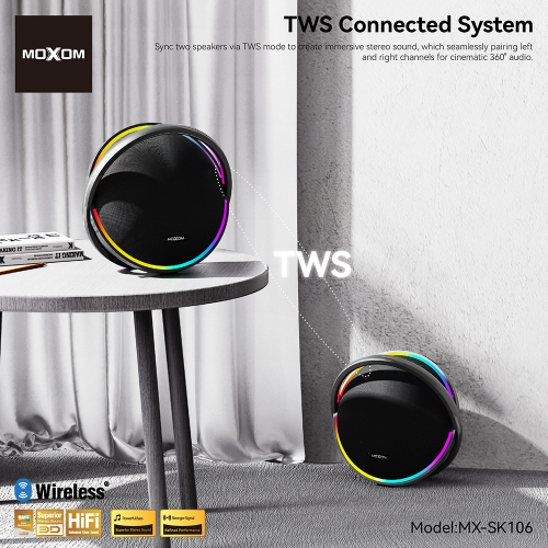 Zvucnik Bluetooth Moxom 300W MX-SK106 sa Dva Mikrofona Crni