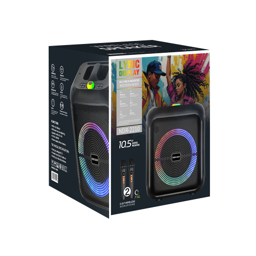 Zvucnik Bluetooth NDR-2210 20W 10 Inca sa Dva Mikrofona Crni
