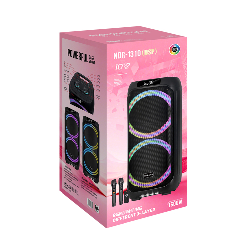 Zvucnik Bluetooth NDR-1310 (Dsp) 60W 2*10 Inca sa Dva Mikrofona Crni